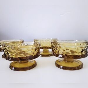 Set of 4 Amber MCM Amber Dessert Dishes- Fostoria Pebble Beach